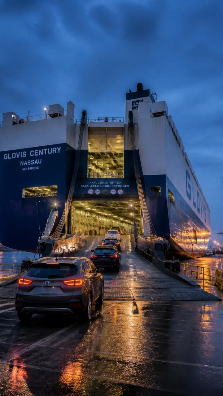 RORO loading, Busan